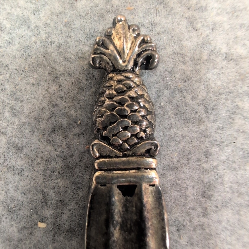 Godinger Silver Plated Pineapple Finial Butter Spreader Cheese Knife Fluted
